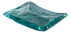 Rectangular Handblown Glass Bowl by Erwin Walter Burger for Fontana, Italy 1950s