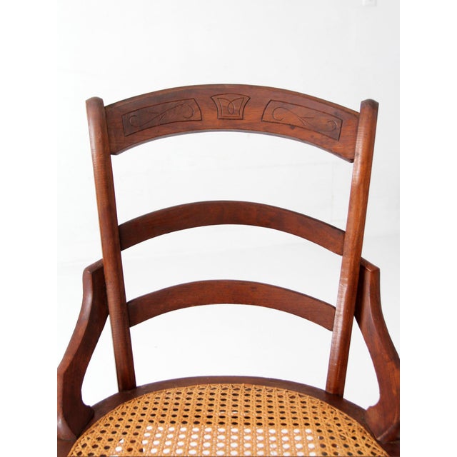 Late 19th Century Antique Victorian American Eastlake Style Cottage Chair For Sale - Image 5 of 11