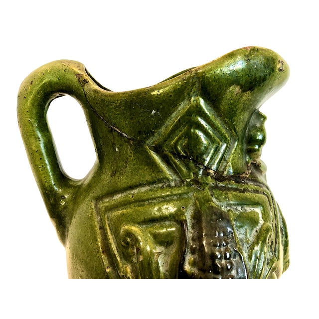 Vintage Oaxacan Glazed Pottery Pitcher With Maize and a Woman For Sale - Image 13 of 18