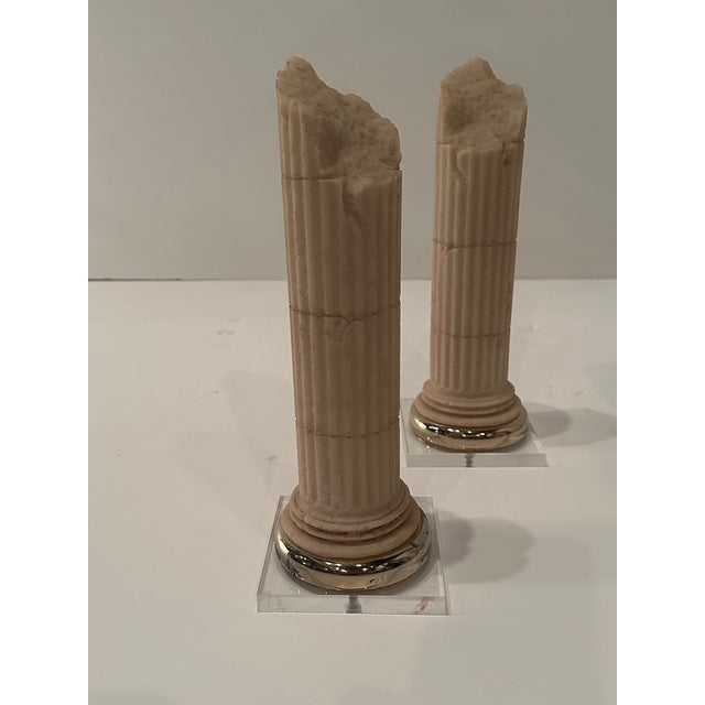 1970s Grand Tour Style Cast Stone Miniature Columns Sculptures -Set of 4 For Sale - Image 5 of 10