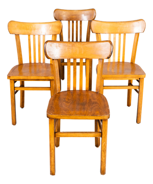 Vintage Luterma Chairs in Honey Oak and Bentwood, 1950s, Set of 4