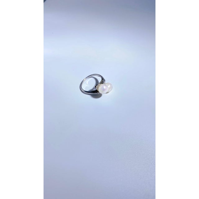 1920s 1920s Certified French Chaumet Toi Et Moi Platinum Art Deco Platinum Ring, Size 6.5 For Sale - Image 5 of 12