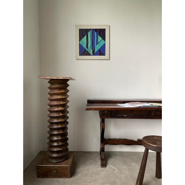 Antique original lithograph, signed lower right, dated 1973, numbered 15/50. The paper is slightly curled inside the...