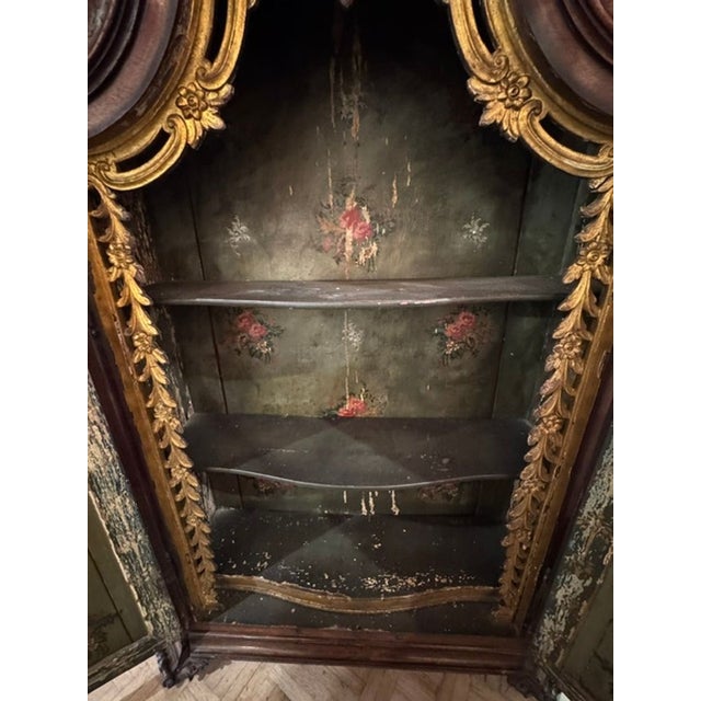 Rare 19th C. Italian Carved Walnut Table Hutch For Sale - Image 11 of 11