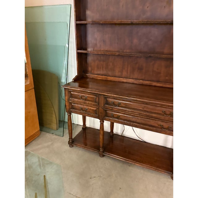 Wood Welsh-Style Wood Hutch With Drawers, Two Piece For Sale - Image 7 of 12