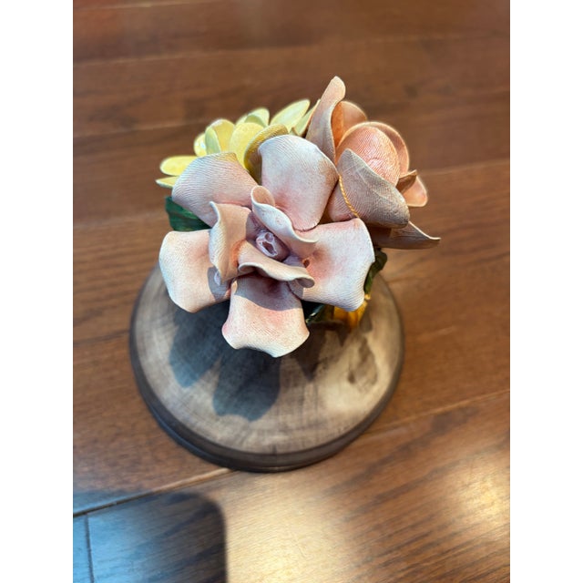 Vintage Capodimonte Italian Porcelain Lidded Urn Vase With Hand-Applied Roses - Made in Italy For Sale In New York - Image 6 of 9