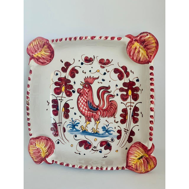 1970’s Deruta Vintage Hand Painted Rooster Decorative Bowl, Ashtray, Vide Poche For Sale - Image 12 of 12