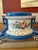 Ceramic Antique French Sèvres Style Cobalt Blue and Gold Cachepot, Hand-Painted Porcelain Jardinière, Late 19th Century Floral Planter For Sale - Image 7 of 12