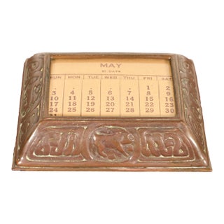 Tiffany Studios New York Zodiac Pattern Bronze Desk Calendar Holder or Picture Frame For Sale