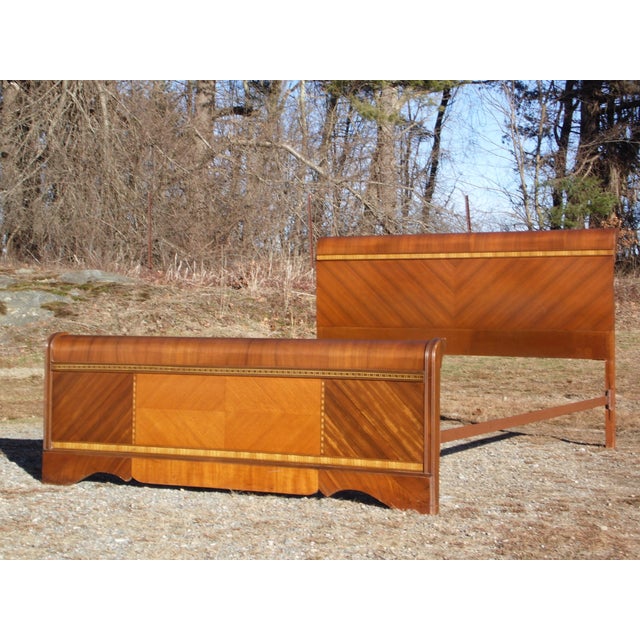 Vintage b Furniture Art Deco Waterfall Bedroom Set Full Bed Dresser