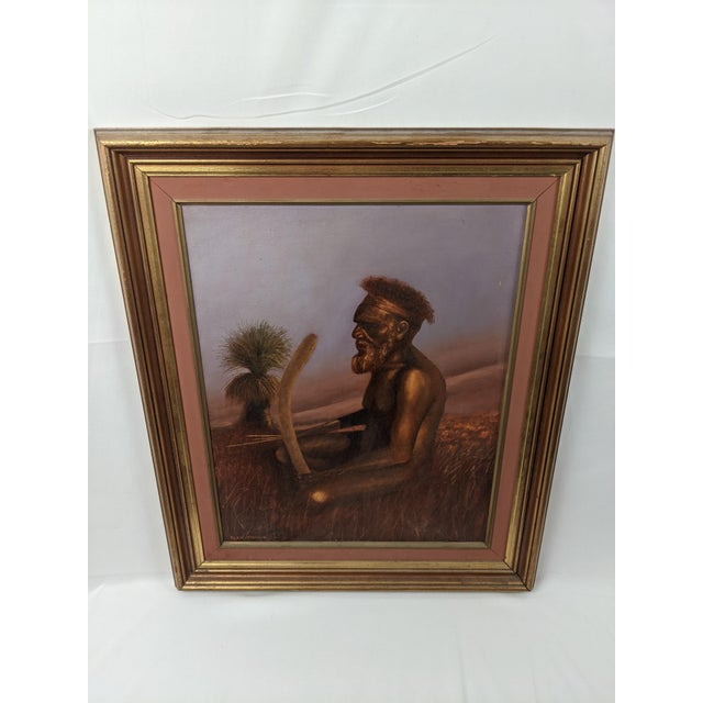 Late 20th Century "The Lonely Hunter" by Alex McIvor, Signed Original Oil on Canvas of an Australian Aboriginal Elder For Sale - Image 9 of 15
