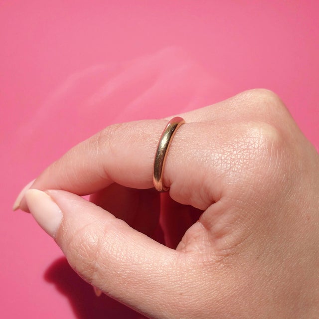 Art Deco Antique 1920s 10k Yellow Gold Jr Wood Band, Wedding Ring, Size 7.75 For Sale In Los Angeles - Image 6 of 11