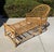Wood Vintage Rattan Stick Wicker Art Deco Chaise With New Perennials Upholstery For Sale - Image 7 of 13