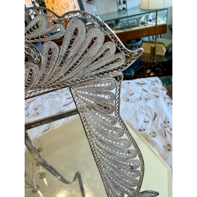 Vintage Persian Silver Filigree Wedding Frame For Sale - Image 4 of 13