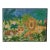 Vintage Naive Painting of a Tiger and a Lion in a Jungle Signed Cadena For Sale