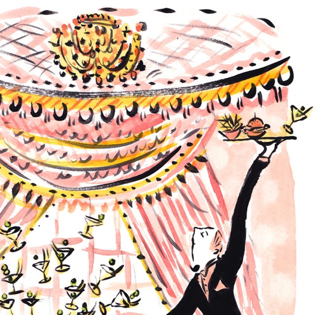 Figurative "Martini Cart Express" Contemporary Original Whimsical Figurative Print by Pauline de Roussy de Sales For Sale - Image 3 of 4