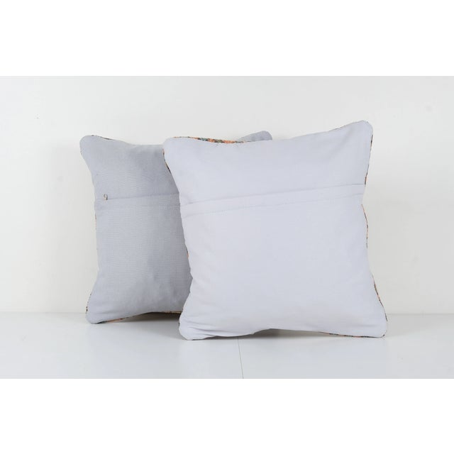 Muted Carpet Rug Pillow - a Pair For Sale - Image 4 of 4
