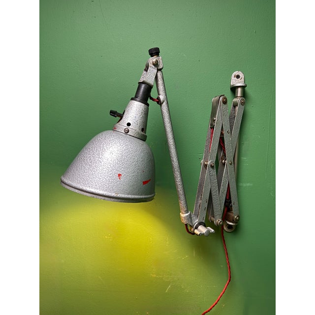 Gray Scissor Lamp by Curt Fischer for Midgard, 1930s For Sale - Image 8 of 11