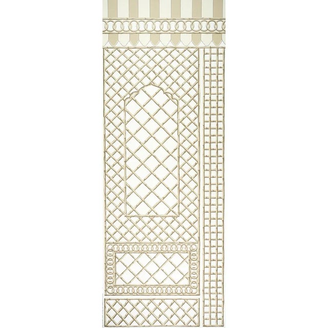 Schumacher Sample - Schumacher x Marie-Anne Oudejans Bamboo Trellis Panel B in Neutral For Sale - Image 4 of 4