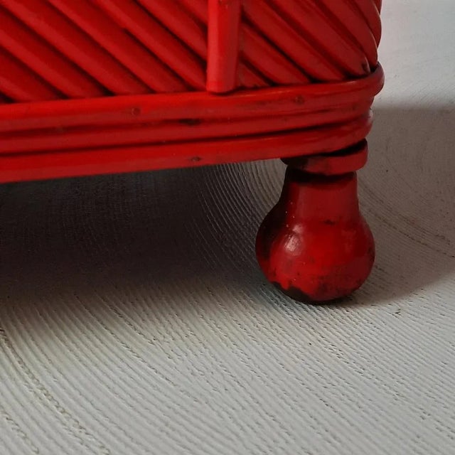 Asian Pencil Reed Rattan Chest, 1930s For Sale - Image 9 of 10