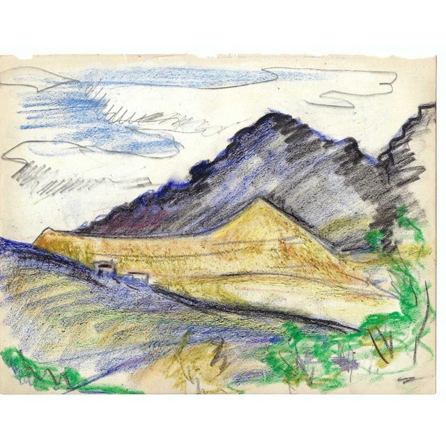 Grace Spongberg (American, 1906-1992) "Near Tucson / from Mission Road" oil pastel on paper, titled on reverse, estate...