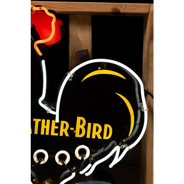 Vintage Weather-Bird Shoes Single-Sided Porcelain Neon Sign For Sale - Image 4 of 9