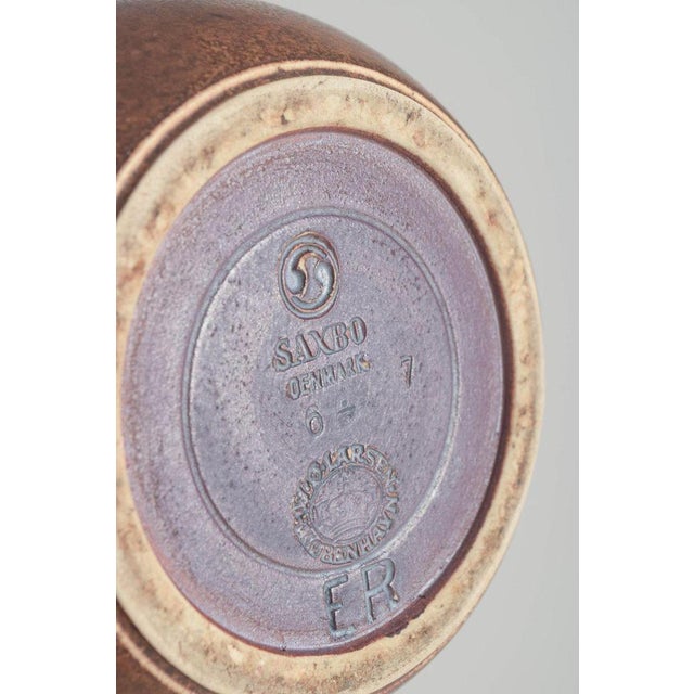 Mid-Century Matte Brown Glazed Stoneware Lidded Jar by Jar Erik Rahr for Saxbo For Sale - Image 4 of 5