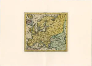 Antique Map of Europe by Hederichs, 1740