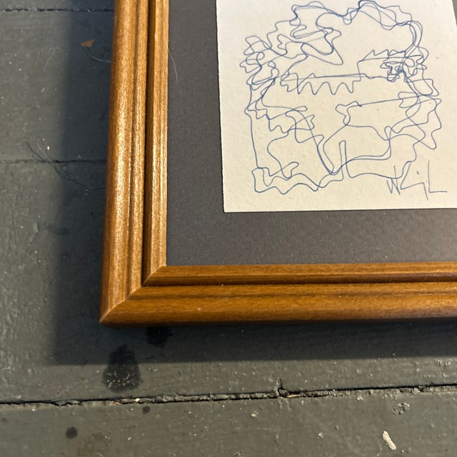 Abstract 1980's Original Wayne Cunningham Abstract Pen and Ink Drawing For Sale - Image 3 of 4