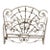Vintage French Elliott's White Iron and Brass Headboard and Footboard Bed Frame For Sale