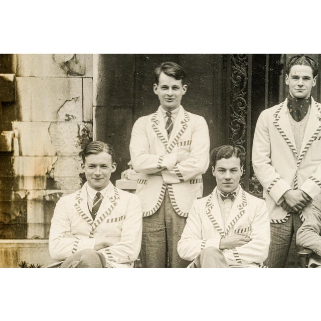 1930s Fantastic Framed 1937 Christ’s College Cambridge Rowing Crew Photograph English Sporting Memorabilia University Preppy Home Decor For Sale - Image 5 of 13