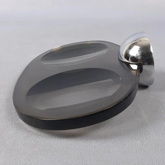 Modern Soap Tray in Smoked Glass ad Chrome Metal from Fontana Arte, 1970s For Sale - Image 6 of 11