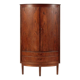 Mid-Century Danish Modern Teak Corner Bar or Storage Cabinet 1960s Selling as-Is For Sale