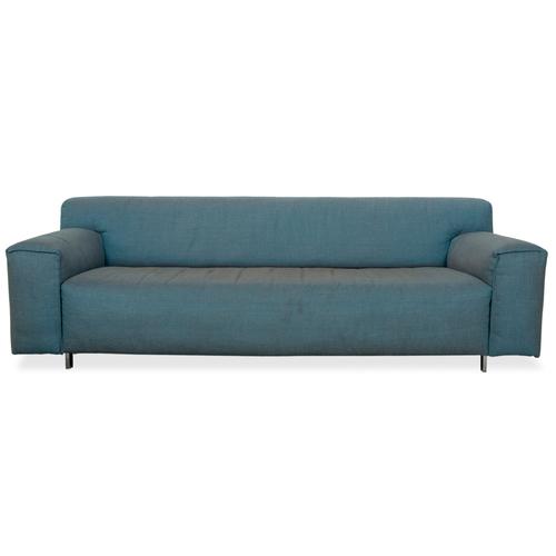 Grata 3-Seater Sofa and Ottoman in Petrol Blue Fabric from Rolf Benz, Set of 2 For Sale - Image 4 of 18