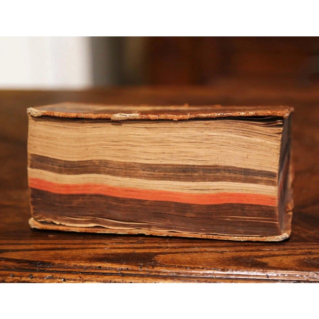 Red 19th Century French Rust Red Painted Wrought Iron Book Binding Press With Book For Sale - Image 8 of 11