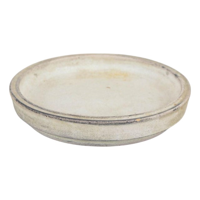 Vintage Low Stoneware Bowl with Light Glaze by Svend Hammershøi for Kähler, 1930s For Sale
