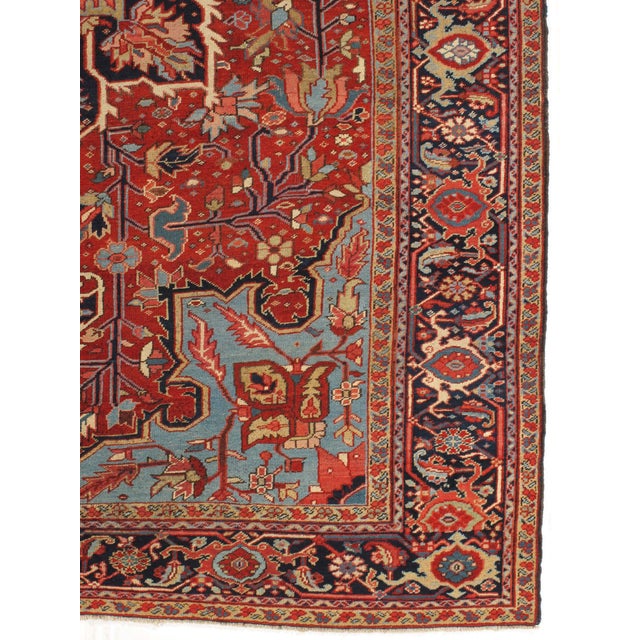 Antique Persian Heriz/Serapi Rug 8'6" X 11'2" For Sale - Image 4 of 5