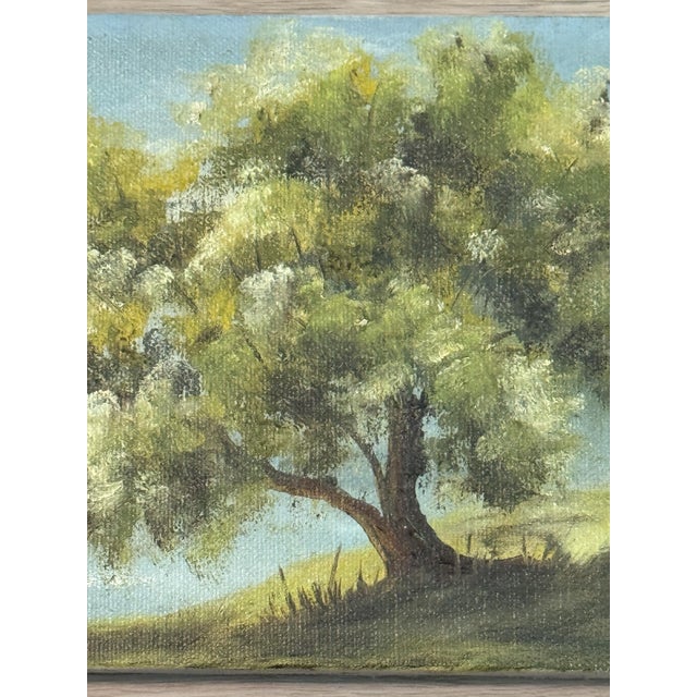 Small Vintage Original Landscape Oil Painting on Canvas Board, Signed Price For Sale - Image 4 of 4