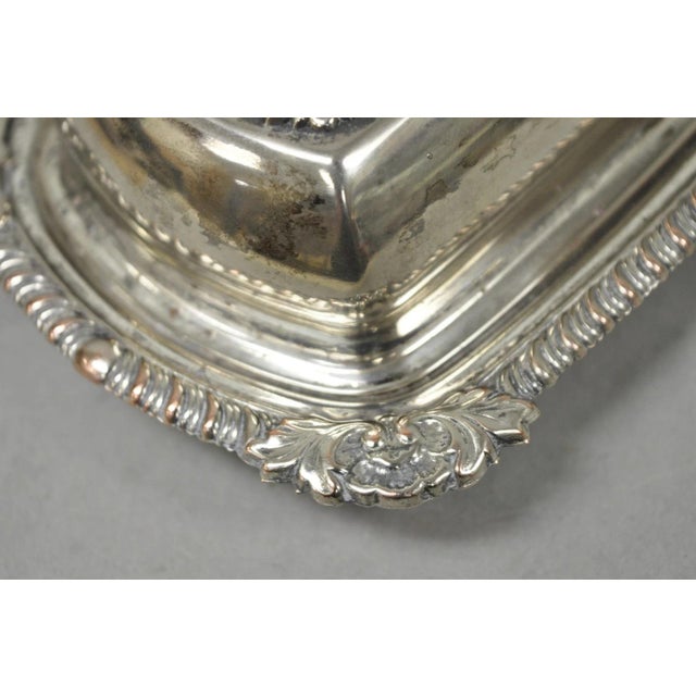 Silver Vintage Victorian Silver Plated Repousse Covered Butter Dish W/ Glass Liner For Sale - Image 8 of 16
