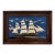 Vintage Nautical Woolwork Clipper Ship Needlework in Solid Wood Frame For Sale