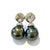 Bochic "Orient" White Topaz & Tahiti Pearl Earrings Set In 18K Gold & Silver For Sale - Image 18 of 18