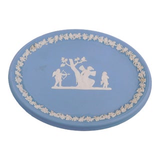 Wedgwood Blue Jasperware Vanity or Serving Platter With Cupid For Sale