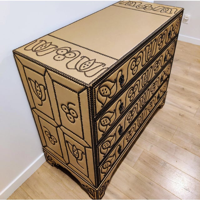 Formations Four Drawer Dutch Leather Chest by Formations For Sale - Image 4 of 12