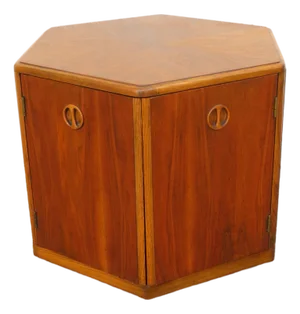 Lane Hexagon Mid Century Modern Nightstand Side End Lamp Table Bar Commode 6315