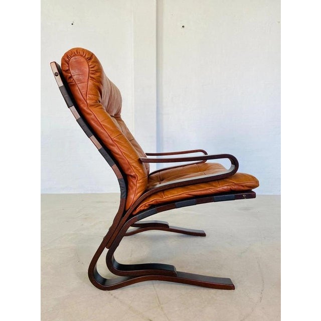 Norwegian Cognac Leather Lounge Chair by Oddvin Rykken, 1960s For Sale - Image 6 of 13