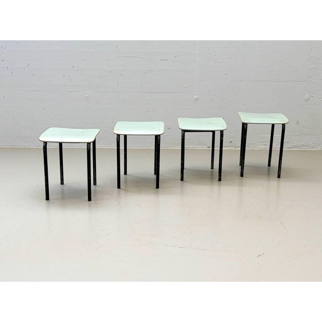Vintage Kelko Table Set with Four Stools, Switzerland, 1960s, Set of 5 For Sale - Image 15 of 18