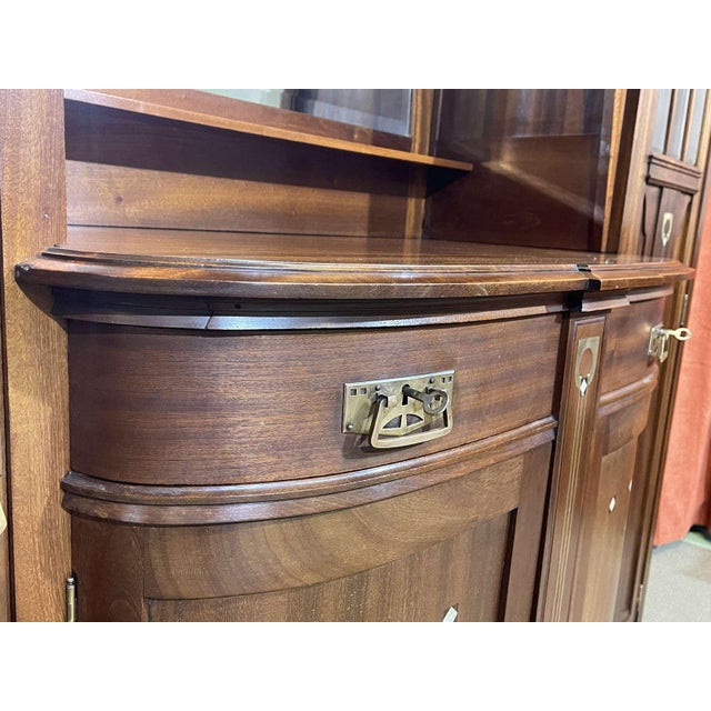 Art Nouveau Mahogany Sideboard with Clock in the style of Gustave Serrurier Bovy, 1890s For Sale - Image 17 of 18