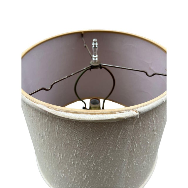 Antique Wooden Adjustable Sawtooth Table Lamp With Shade For Sale - Image 12 of 15