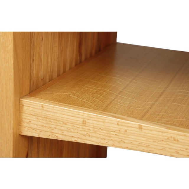 Wood Custom Oak and Marble Craftsman Bookcase For Sale - Image 7 of 10