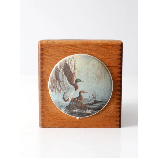 Brown Vintage Tissue Box Cover For Sale - Image 8 of 11